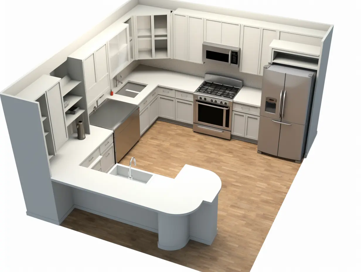 Example of a U-Shaped Kitchen Design Layout