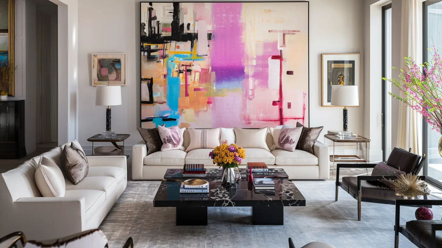 Living Room with Vivid Statement Piece